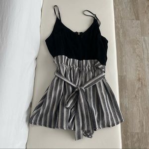 Black and Grey Romper